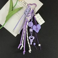 Creative Acrylic Love Braided Rope Lady Bag Key Chain Pendant Student Bag Key Chain Pendant Gift sku image 2