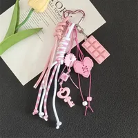 Creative Acrylic Love Braided Rope Lady Bag Key Chain Pendant Student Bag Key Chain Pendant Gift sku image 3