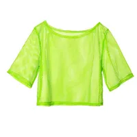 Exported To  1980s Party Dance Ladies Fishing Net Mesh T-Shirt Fishnet Shirt main image 3