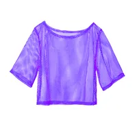 Exported To  1980s Party Dance Ladies Fishing Net Mesh T-Shirt Fishnet Shirt sku image 4