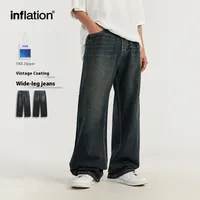 INF Men's Retro Coated Wide Leg Jeans 024 Spring And Summer New Trendy Brand Cat Must Do Old Loose Straight Pants main image 1