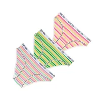Cotton Threaded Women's Underwear Color Letter Briefs Low Waist Breathable Double Layer Striped Underwear For Girls And Students main image 3
