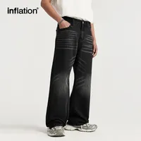 INF Men's Wear | White Washed Wide Leg Jeans  Spring And Summer New Tide Brand Street Retro Old Straight Leg Pants main image 1