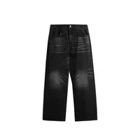 INF Men's Wear | White Washed Wide Leg Jeans  Spring And Summer New Tide Brand Street Retro Old Straight Leg Pants main image 2