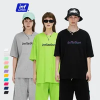 Jie Zhan Discount Store | Loosen Edition Laser Colorful Letter Printing Fashion Brand Street Short Sleeve T-shirt Male main image 1