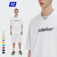 Jie Zhan Discount Store | Loosen Edition Laser Colorful Letter Printing Fashion Brand Street Short Sleeve T-shirt Male main image 2