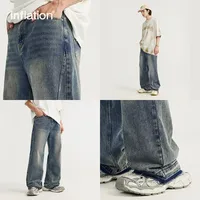 INF Men's | Rough Edge Wash Water Wide Leg Jeans  Spring And Summer New Fashion Brand Street Loose Men's Straight Pants main image 1