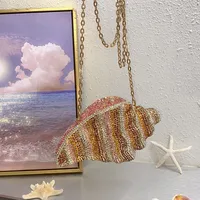 Heavy Industry Shiny Diamond-encrusted Pearl Conch Shell Acrylic Bag Seaside Casual Holiday Crossbody Bag main image 2
