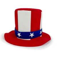 In Stock Independence Day Red Felt Hat USA Independence Day USA Five-pointed Star Red And White Striped Five-pointed Star Topper main image 1