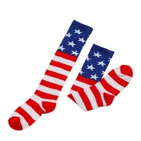 Children's Stars And Stripes Long Socks  Five-pointed Star Socks Gloves American Independence Day Flag Socks Children's Suit main image 3