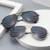 Metal Double Beam Classic Retro American Flag Independence Day Sunglasses Sunglasses Toad Sunglasses Male 3025 main image 1