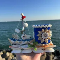 Free Shipping Shell Boat Mediterranean Sailing Model Ornaments Smooth Sailing Gifts Special Crafts Tourism Commemoration main image 2