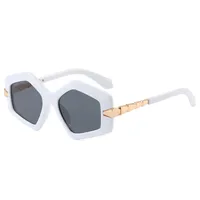 Streetwear Cool Style Solid Color PC UV400 Protection Tinted Lenses Polygon Full Frame Glasses main image 9