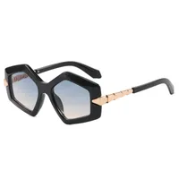 Streetwear Cool Style Solid Color PC UV400 Protection Tinted Lenses Polygon Full Frame Glasses main image 6