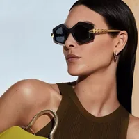 Streetwear Cool Style Solid Color PC UV400 Protection Tinted Lenses Polygon Full Frame Glasses main image 2