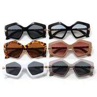 Streetwear Cool Style Solid Color PC UV400 Protection Tinted Lenses Polygon Full Frame Glasses main image 4
