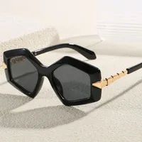 Streetwear Cool Style Solid Color PC UV400 Protection Tinted Lenses Polygon Full Frame Glasses main image 3