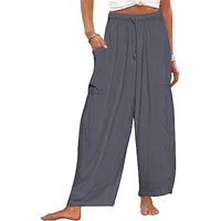 Spring And Summer  Europe And The United States Elastic Waist Pleated Waist Straight Pants Loose Casual Cotton And Linen Pants main image 5