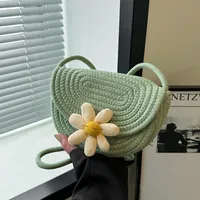 Small Fresh Style Woven Mobile Phone Bag Women's  Summer New Style Straw Woven Bag Stylist All-match Holiday Shoulder Crossbody Beach Bag main image 1