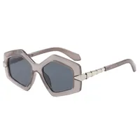 Streetwear Cool Style Solid Color PC UV400 Protection Tinted Lenses Polygon Full Frame Glasses sku image 6