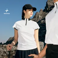 Jie Zhan Women's Wear | Zipper T-shirt  Spring/Summer New Lightweight Cool Golf Tennis Commuter Stitching Short Sleeve main image 1