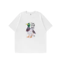 Jie Zhan Men's Wear | Graffiti Mallard T-shirt  Spring And Summer New Street Tide Brand Leisure Animal Printed Short Sleeve Men sku image 4