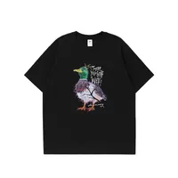 Jie Zhan Men's Wear | Graffiti Mallard T-shirt  Spring And Summer New Street Tide Brand Leisure Animal Printed Short Sleeve Men sku image 6