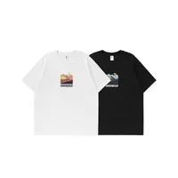 Jiezhan Men's Wear | Mountain Sunset Printed T-Shirt  Spring/Summer Daily Casual Simple All-match Loose Short-sleeved Top main image 4