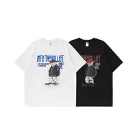 Jiezhan Men's Wear | Skateboard Bear Cartoon Printed T-shirt  Spring/Summer Fun Street Trend Casual Loose Short-sleeved Men main image 4