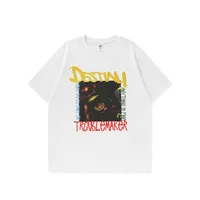 Jie Zhan Men's Wear | Hip Hop Black Printed T-shirt  Spring/Summer New American Fashion Brand Street Personality Loose Short Sleeve sku image 4