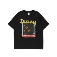 Jie Zhan Men's Wear | Hip Hop Black Printed T-shirt  Spring/Summer New American Fashion Brand Street Personality Loose Short Sleeve sku image 7