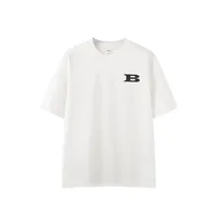Jie Zhan Men's Wear | Heavy Letter Printed T-shirt  Spring/Summer New Pin Solona Cool Loose Shoulder Short Sleeve Men sku image 8