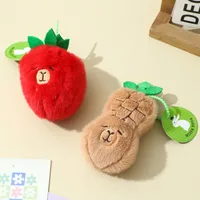 Internet Red Apple Capybara Doll Plush Keychain Banana Capibala Pendant Catch Doll Machine Doll Small Gift main image 3