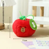 Internet Red Apple Capybara Doll Plush Keychain Banana Capibala Pendant Catch Doll Machine Doll Small Gift sku image 1