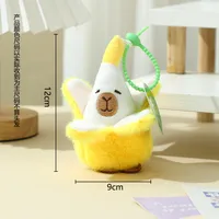 Internet Red Apple Capybara Doll Plush Keychain Banana Capibala Pendant Catch Doll Machine Doll Small Gift sku image 3