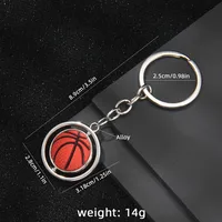 1 Piece Sport Style Baseball Rugby Basketball PVC Alloy Iron Keychain sku image 5