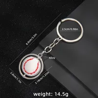 1 Piece Sport Style Baseball Rugby Basketball PVC Alloy Iron Keychain sku image 4