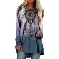 Explosions 3D Printed Women's Round Neck Long Sleeve T-shirt  Loose Casual Women's Top Digital Printed T-shirt main image 1