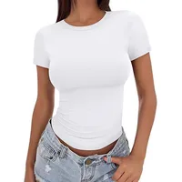 New Women's T-Shirt Slim-Fit Slimming Round Neck Tight Sexy Summer Top Women's Clothing main image 2
