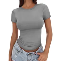 New Women's T-Shirt Slim-Fit Slimming Round Neck Tight Sexy Summer Top Women's Clothing main image 3