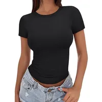 New Women's T-Shirt Slim-Fit Slimming Round Neck Tight Sexy Summer Top Women's Clothing main image 4