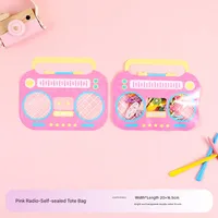 Cartoon Stationery Ornament Ziplock Bag Transparent And Cute Portable Snacks Toy Storage Bag Candy Gifts sku image 1