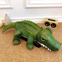 Kid'S Pu Leather Animal Crocodile Streetwear Oval Zipper Functional Backpack sku image 1