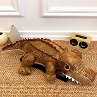 Kid'S Pu Leather Animal Crocodile Streetwear Oval Zipper Functional Backpack sku image 5
