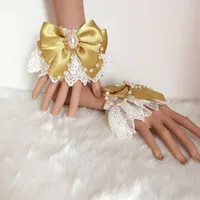 Flower Wedding Lolita Hand Sleeve Lolita Soft Girl Double Hand Sleeve New Girl Tea Party Sweet Hand Jewelry Multicolor sku image 5
