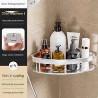 Toilet Wall-mounted Punch-free Toilet Bath Toilet Washstand Wall Storage Shelf Bathroom Storage Rack sku image 6