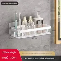 Toilet Wall-mounted Punch-free Toilet Bath Toilet Washstand Wall Storage Shelf Bathroom Storage Rack sku image 7