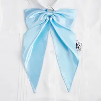 Yellow Oversized Bow Tie Women's Solid Color Bow Jk Uniform Shirt Wine Red College Style Swallowtail Butterfly Dragon Collar main image 2