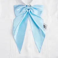 Yellow Oversized Bow Tie Women's Solid Color Bow Jk Uniform Shirt Wine Red College Style Swallowtail Butterfly Dragon Collar sku image 2