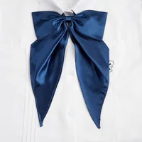 Yellow Oversized Bow Tie Women's Solid Color Bow Jk Uniform Shirt Wine Red College Style Swallowtail Butterfly Dragon Collar sku image 4